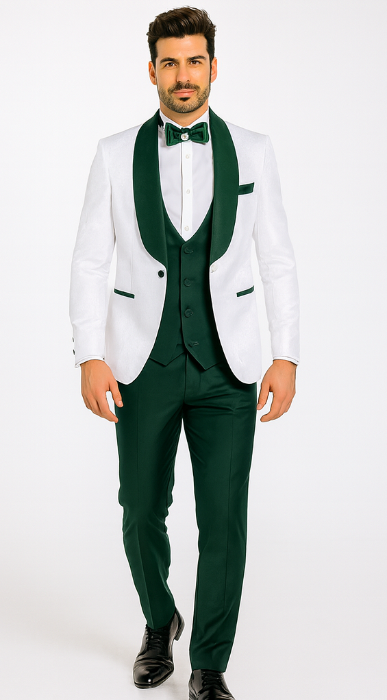 Rossi Man RM1482 – Men’s 3-Piece Tuxedo from the Smoking S Collection - Elegant Formalwear for Men