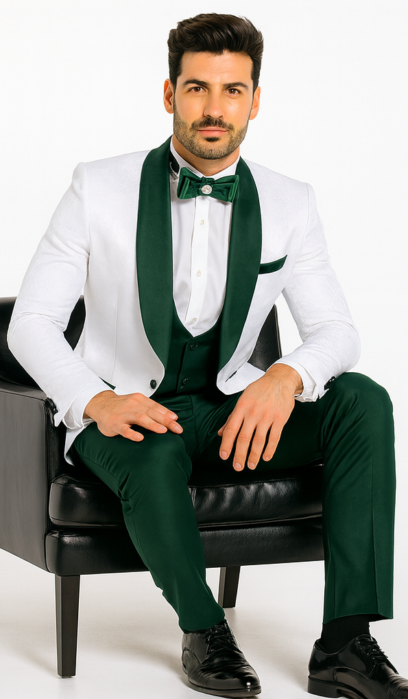 Rossi Man RM1482 – Men’s 3-Piece Tuxedo from the Smoking S Collection - Elegant Formalwear for Men