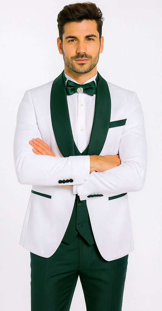 Rossi Man RM1482 – Men’s 3-Piece Tuxedo from the Smoking S Collection - Elegant Formalwear for Men