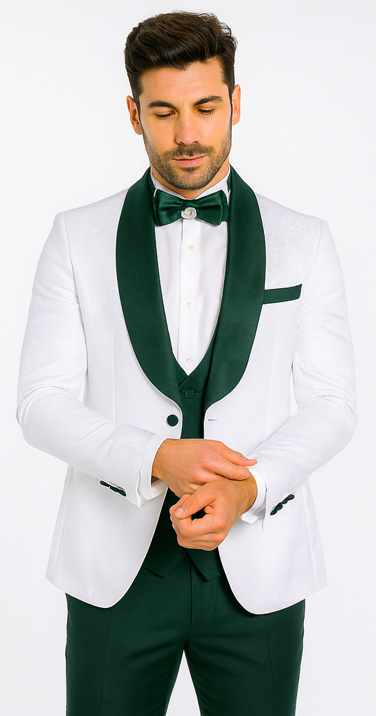 Rossi Man RM1482 – Men’s 3-Piece Tuxedo from the Smoking S Collection - Elegant Formalwear for Men