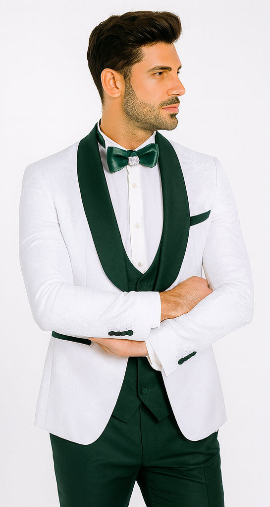Rossi Man RM1482 – Men’s 3-Piece Tuxedo from the Smoking S Collection - Elegant Formalwear for Men