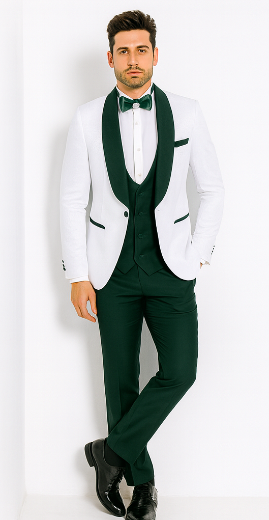 Rossi Man RM1482 – Men’s 3-Piece Tuxedo from the Smoking S Collection - Elegant Formalwear for Men