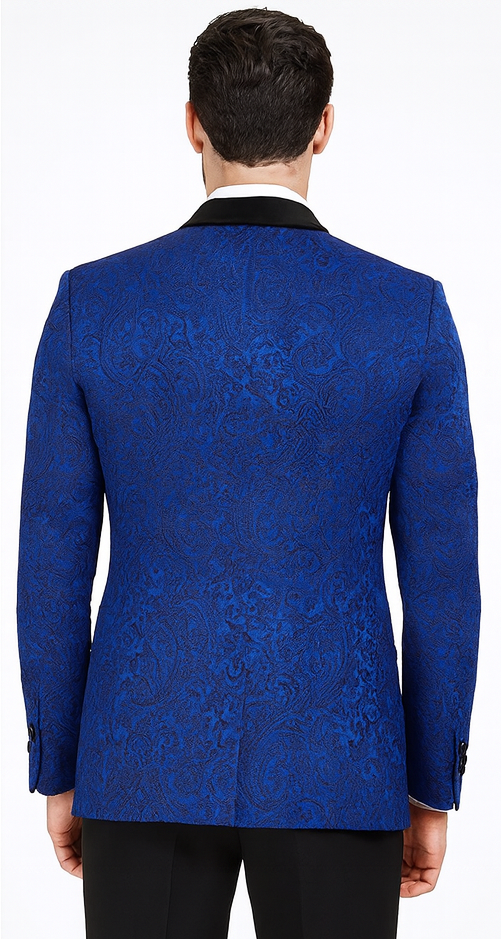 Rossi Man RM1483 – Slim Fit Smoking Style 3-Piece Tuxedo for Men - Elegant Modern Formalwear