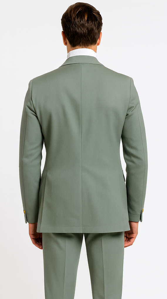 Rossiman Men’s Mint Green Seersucker Suit – Peak Lapel Summer Formalwear