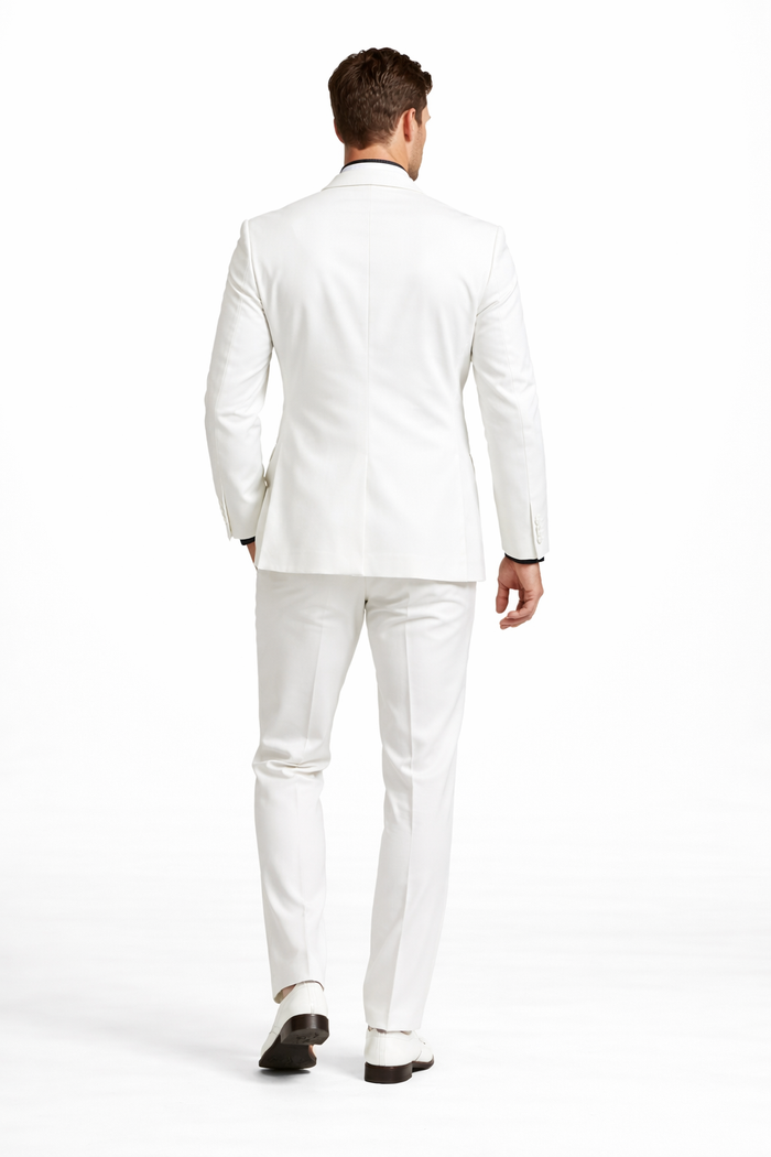 Rossi Man White Shawl Lapel Suit by Rossiman