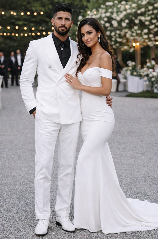 Rossi Man White Shawl Lapel Suit by Rossiman