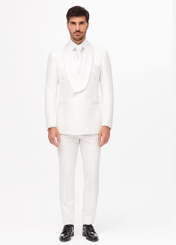 Rossiman Rossi Men’s Dress Suit | Classic Tailored Formalwear – Italian Slim Fit Luxury Suit for Men