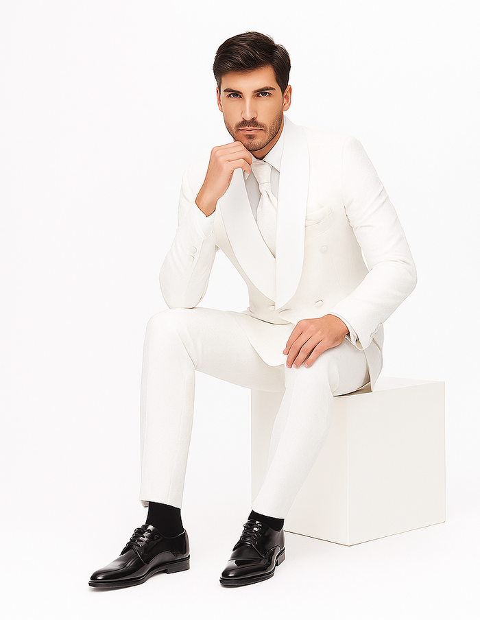 Rossiman Rossi Men’s Dress Suit | Classic Tailored Formalwear – Italian Slim Fit Luxury Suit for Men