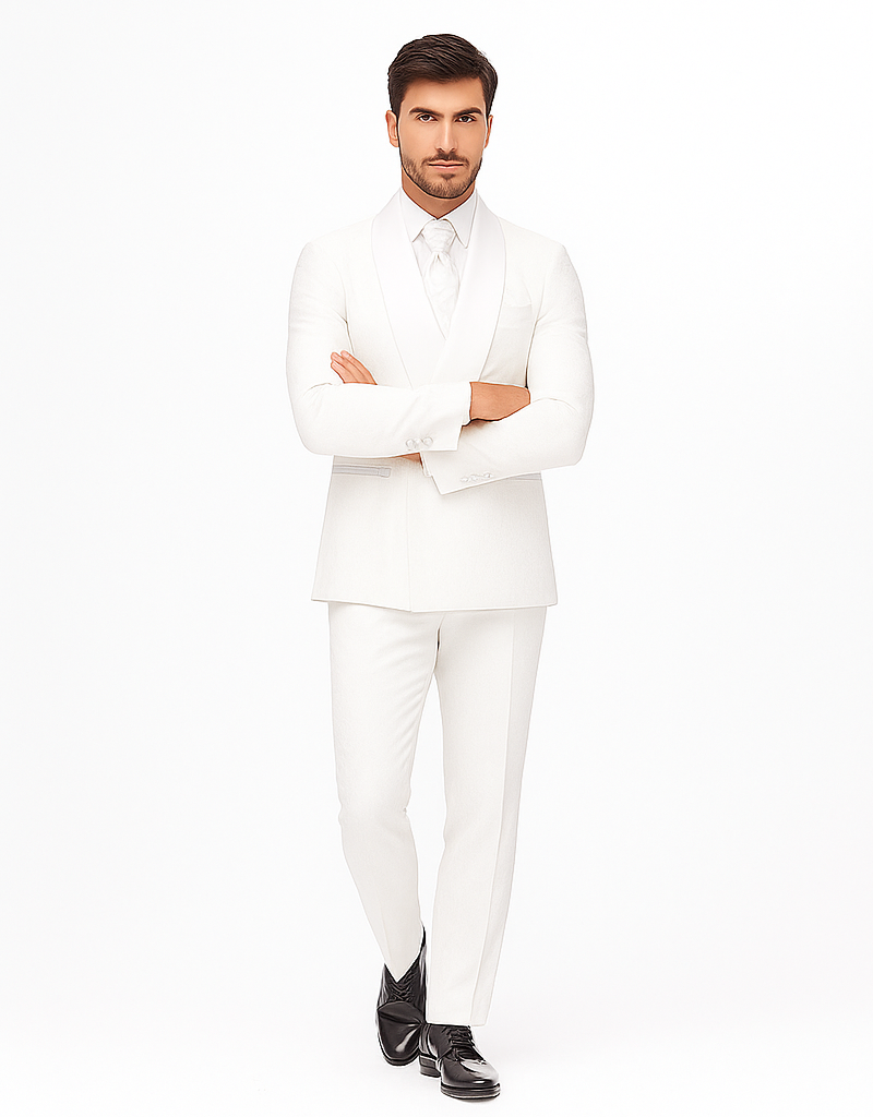 Rossiman Rossi Men’s Dress Suit | Classic Tailored Formalwear – Italian Slim Fit Luxury Suit for Men