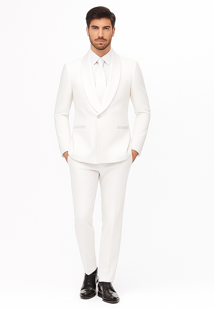 Rossiman Rossi Men’s Dress Suit | Classic Tailored Formalwear – Italian Slim Fit Luxury Suit for Men