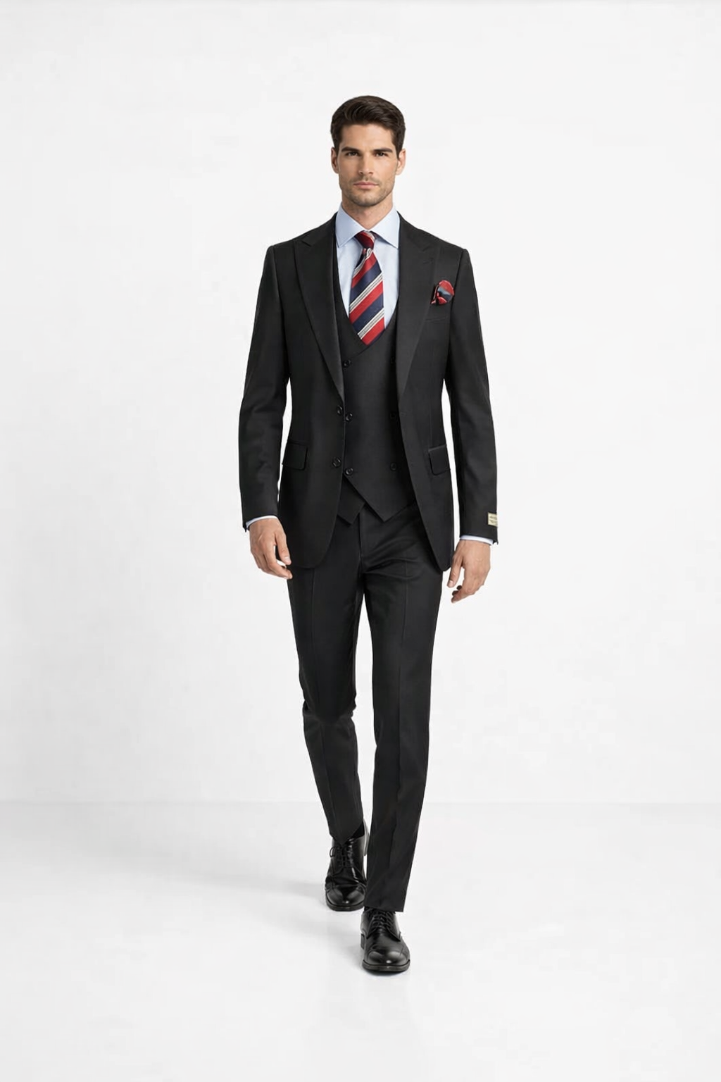 Rossiman Rossi Black Tailored Men's Dress Suit