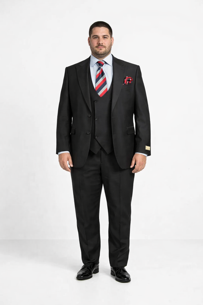 Rossiman Rossi Black Tailored Men's Dress Suit