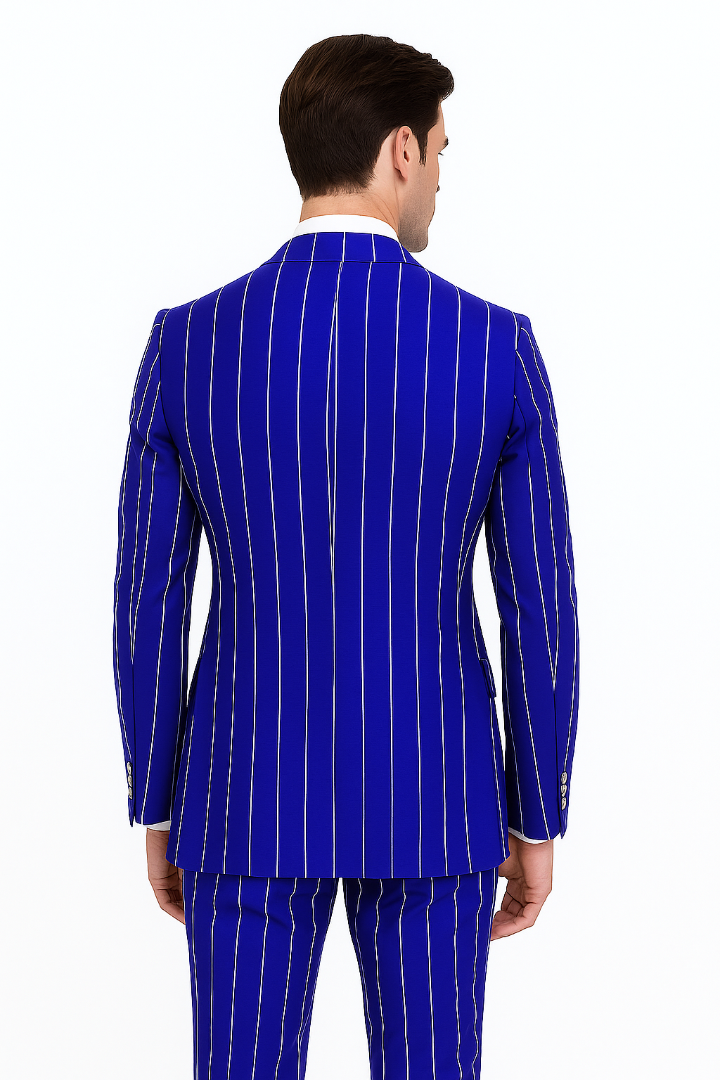 Royal Blue Pinstripe Double Breasted Suit