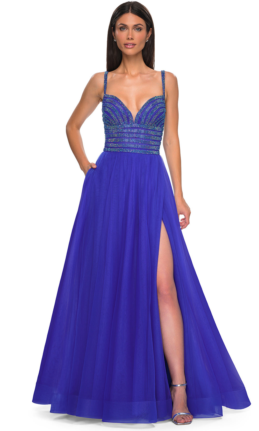 La Femme 32714 Rhinestone Embellished Sleeveless Prom Gown