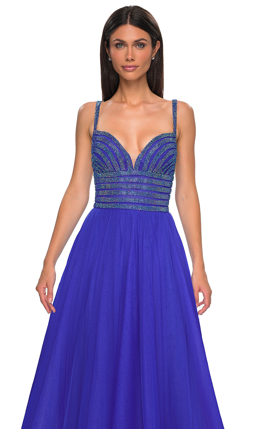 La Femme 32714 Rhinestone Embellished Sleeveless Prom Gown