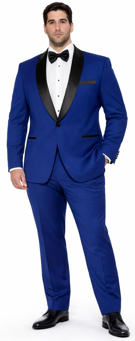 Royal Blue Tuxedo with Black Peak Lapel Slim Fit - Wedding - Prom