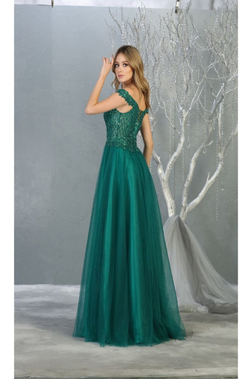Royal Queen RQ7864 Off-Shoulder Embellished Prom Dress
