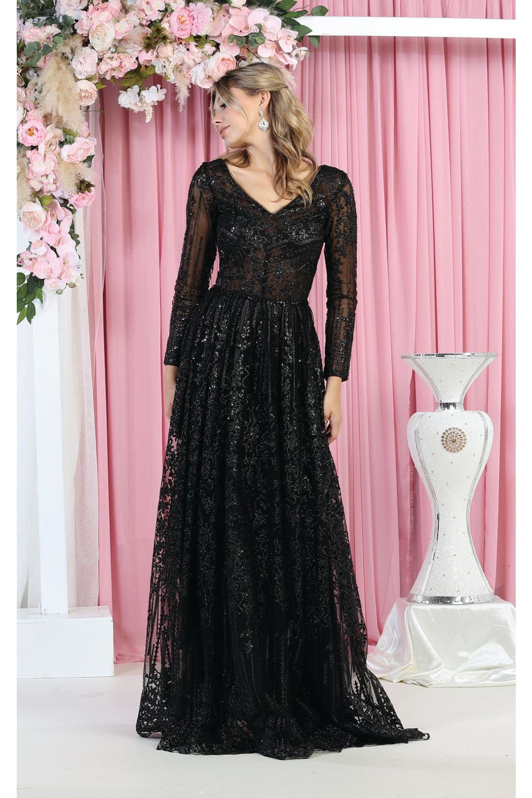 Plus Size Long Evening Gown Maxi Formal Dress for Women