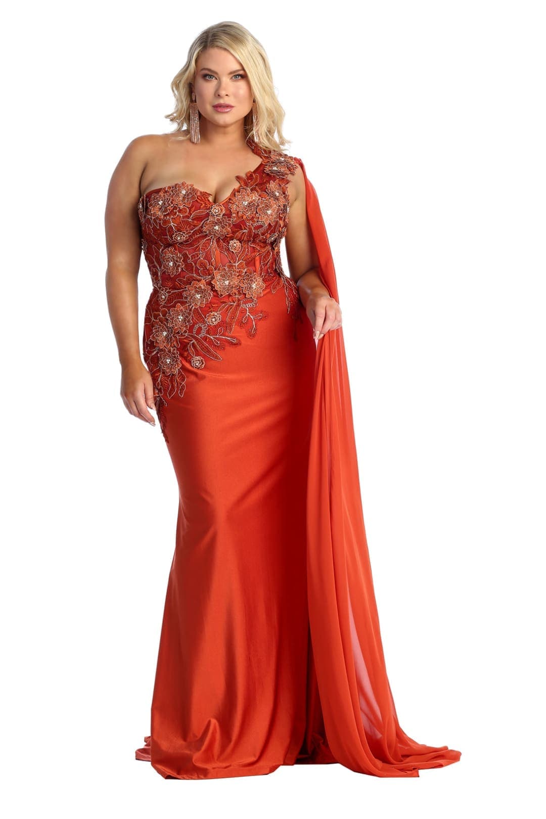Plus Size Long Evening Gown Maxi Formal Dress for Women By Royal Queen RQ7943