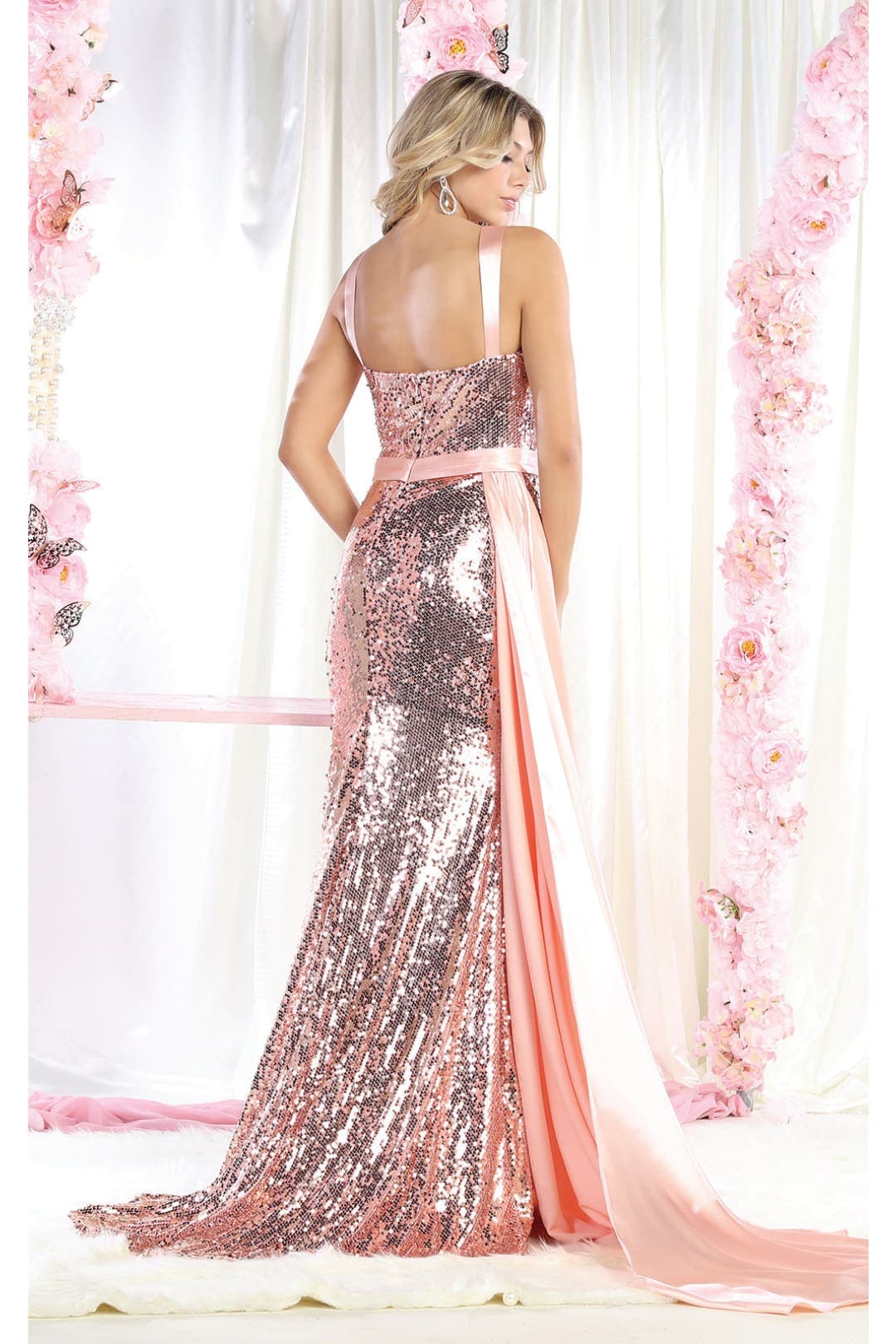 Royal Queen RQ7964 Queen Anne Neckline Sequin Prom Dress