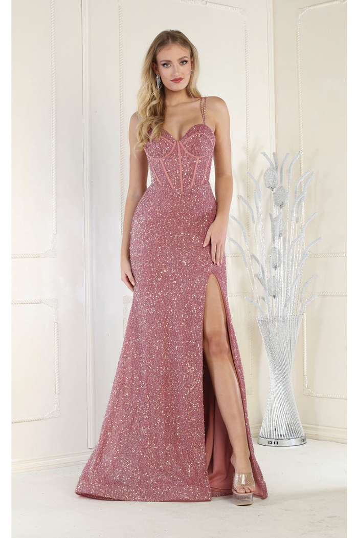 Royal Queen RQ7981 Embellished Corset Back Prom Gown