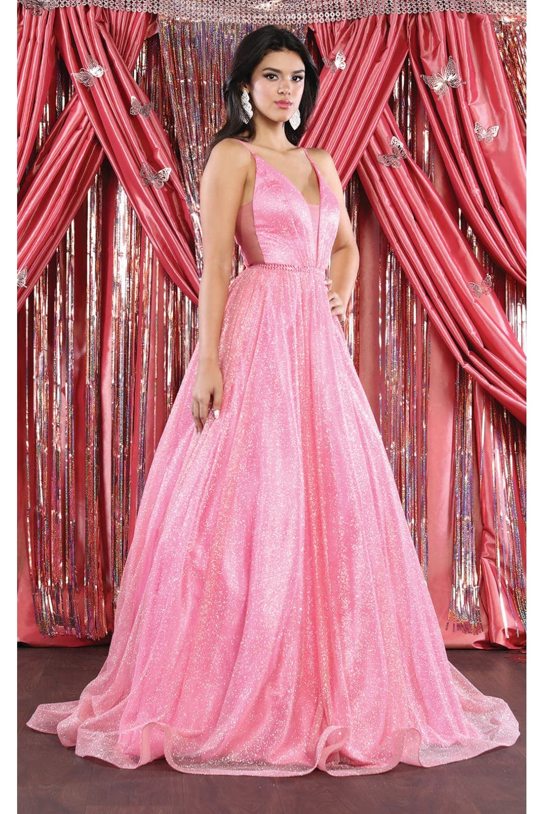 V Neck A Line Formal Dance Evening Gown RQ7983