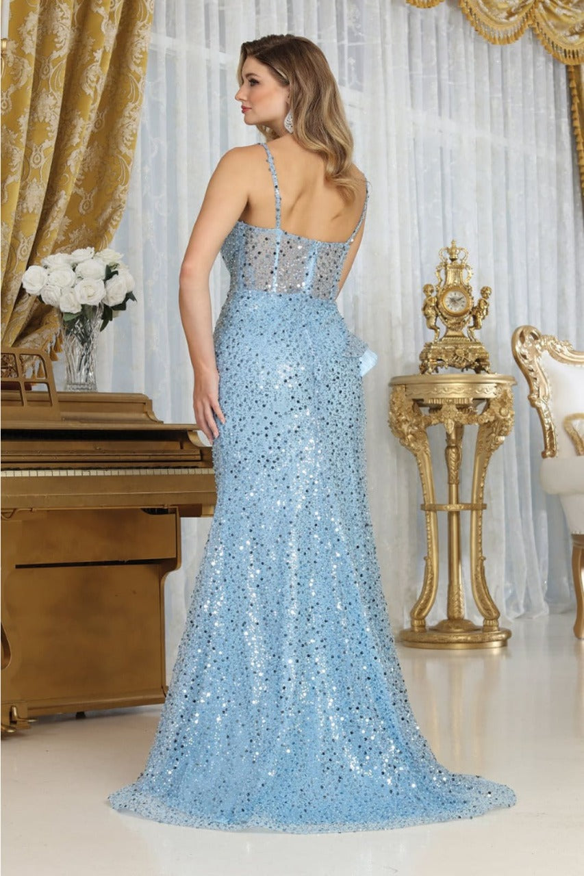 Royal Queen RQ8019 Sleeveless Embellished Slit Prom Gown