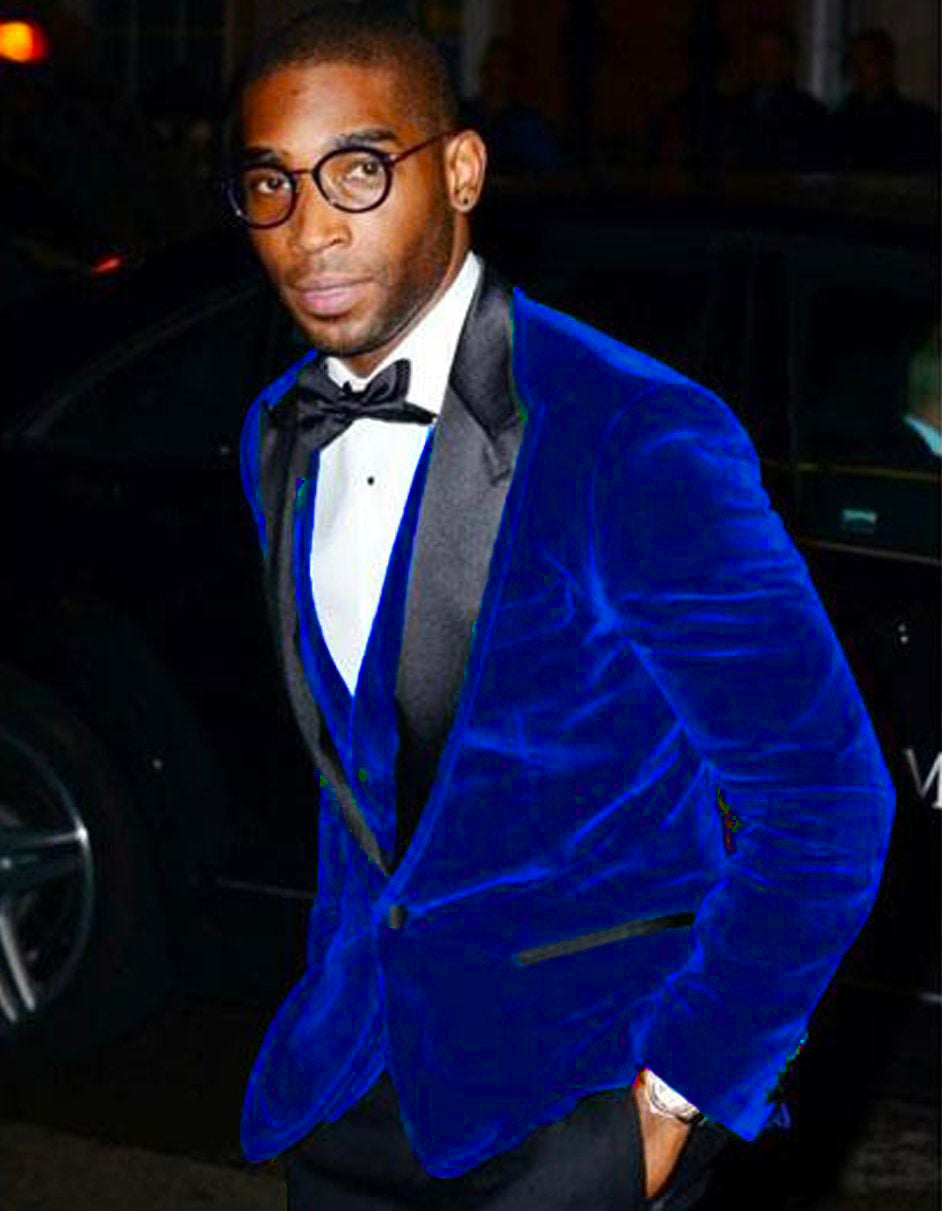 Royal Blue Velvet Designer Dinner Jacket
