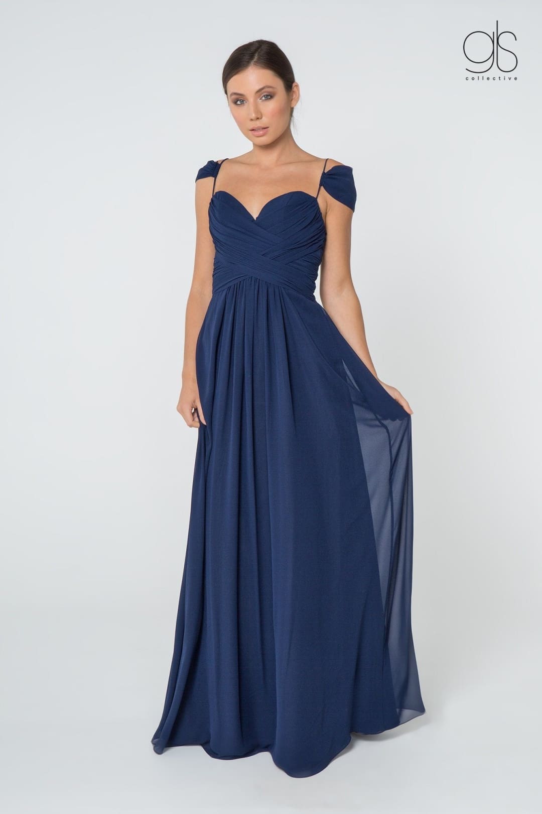 Ruched A-line Cold Shoulder Dress by Elizabeth KGL2824