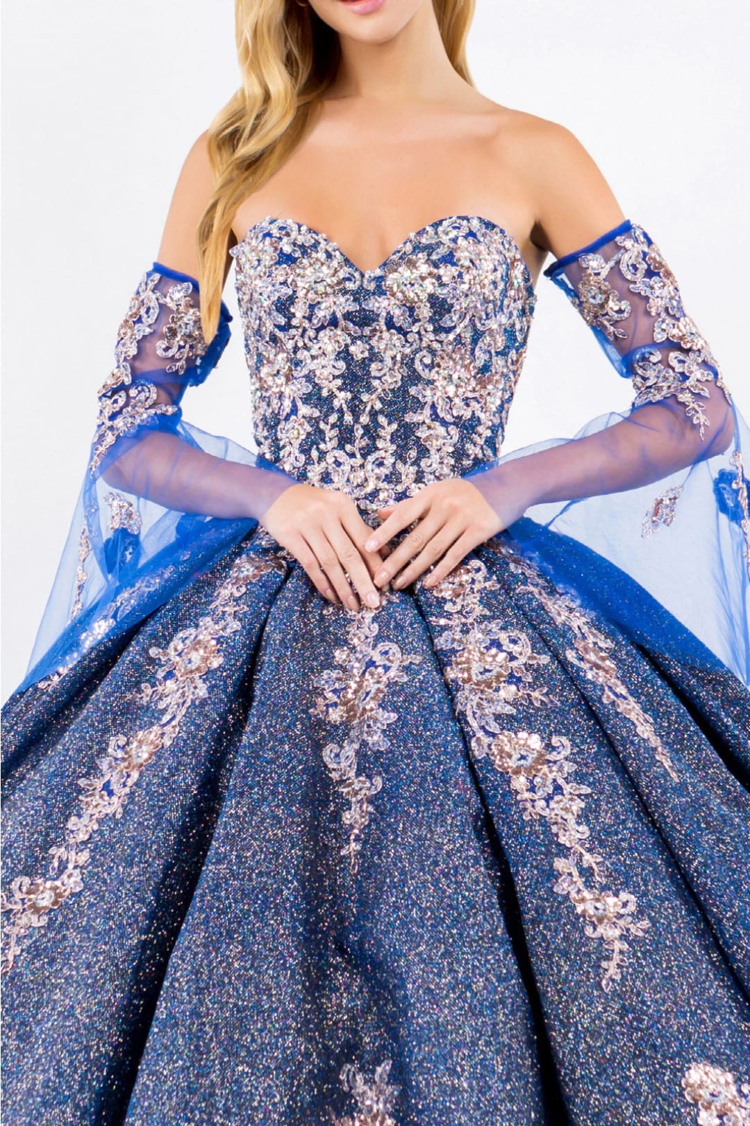Blue And Gold Ball Gown by Elizabeth K GL1912