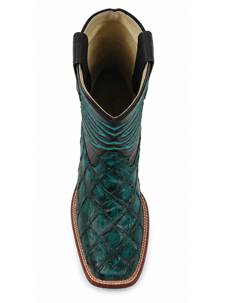 Rustic Turquoise Pirarucu Boots