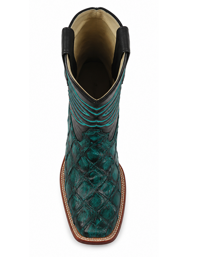 Rustic Turquoise Pirarucu Boots