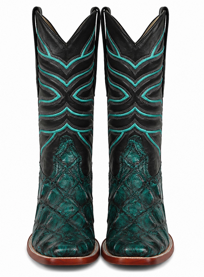 Rustic Turquoise Pirarucu Boots