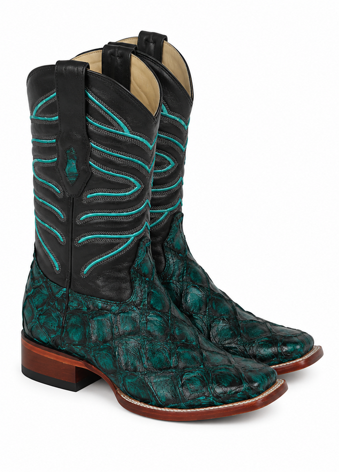 Rustic Turquoise Pirarucu Boots