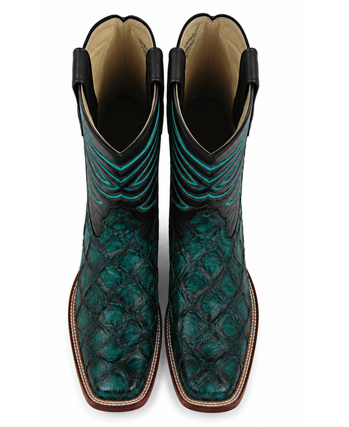 Rustic Turquoise Pirarucu Boots