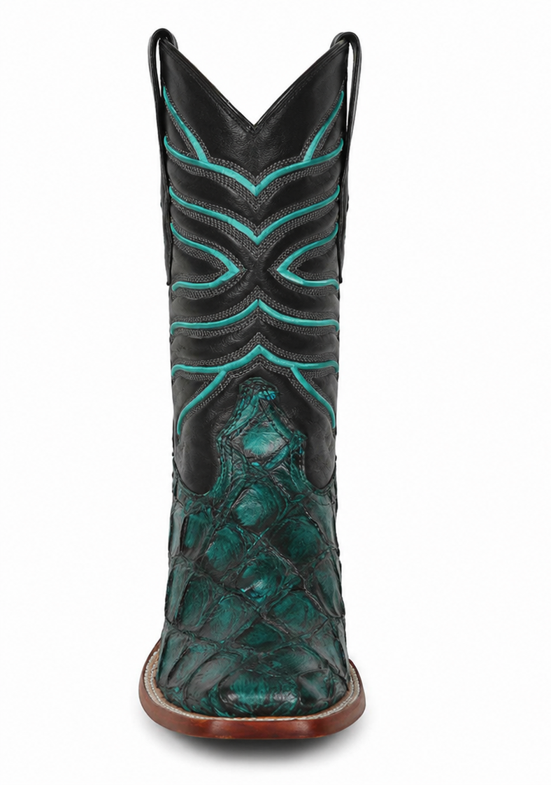 Rustic Turquoise Pirarucu Boots