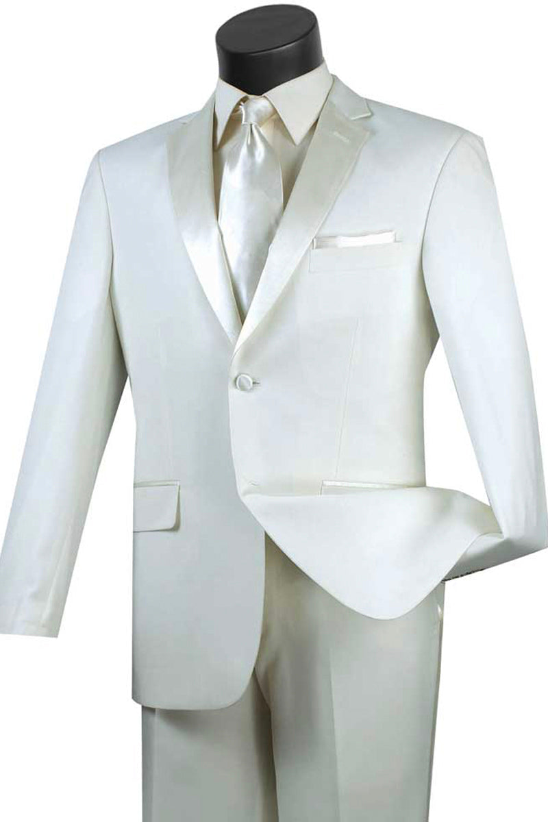 Ivory Slim Fit Lightweight Tuxedo by Vinci