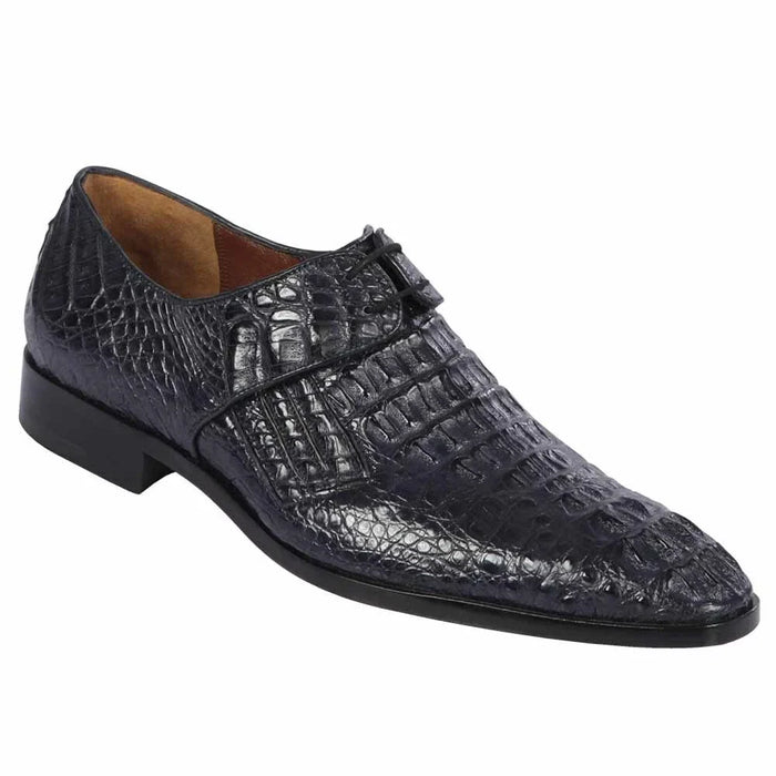 Men’s Navy Crocodile & Calfskin Slip-On Shoes