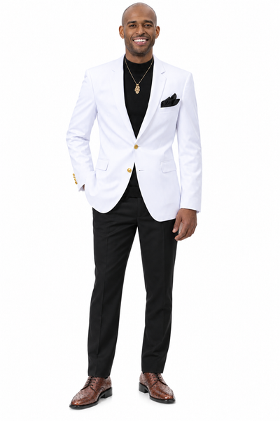 Clean White Two Button Blazer – Men’s Modern Club Style Jacket