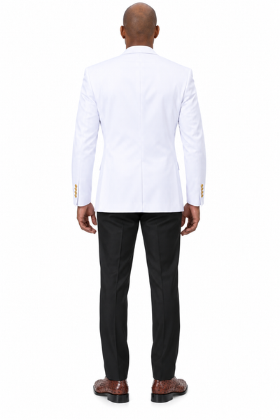Clean White Two Button Blazer – Men’s Modern Club Style Jacket