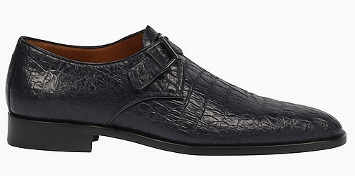 Men’s Navy Crocodile & Calfskin Slip-On Shoes