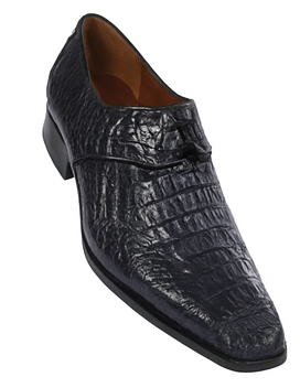 Men’s Navy Crocodile & Calfskin Slip-On Shoes