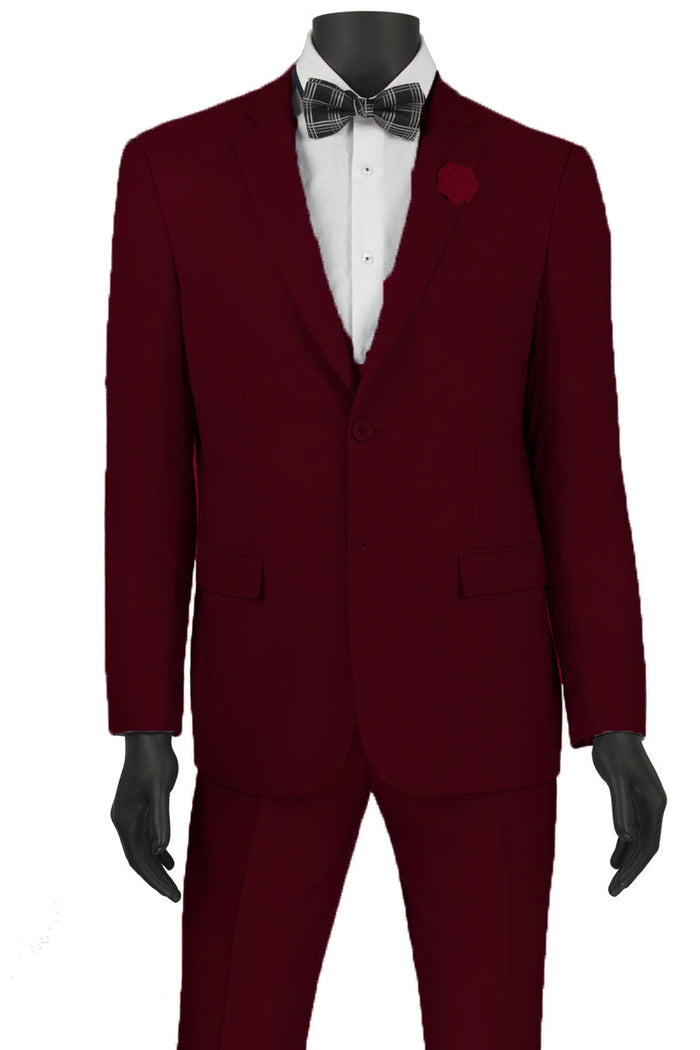 Mens Slim Fit Wool Feel Suit by Vinci