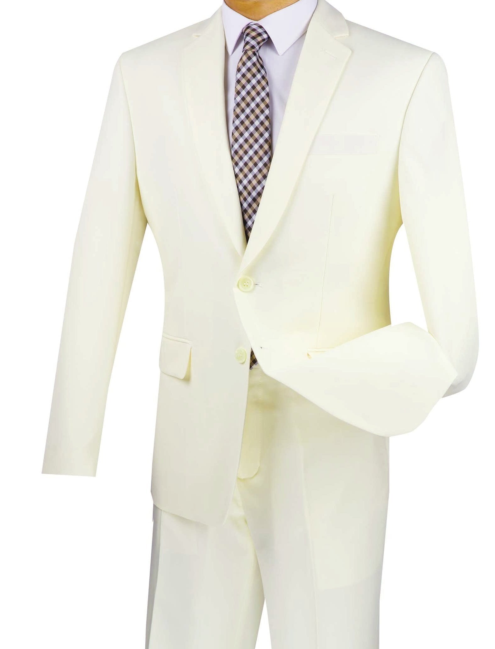 Ivory Slim Fit 2 Piece Men's Suit by Vinci
