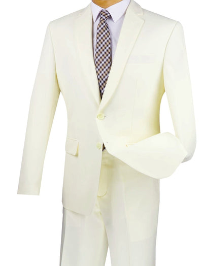 Ivory Slim Fit 2 Piece Men's Suit by Vinci