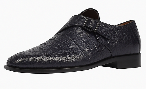 Men’s Navy Crocodile & Calfskin Slip-On Shoes