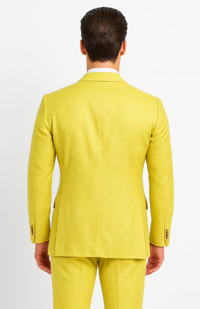Safari Yellow Big and Tall Linen Suit