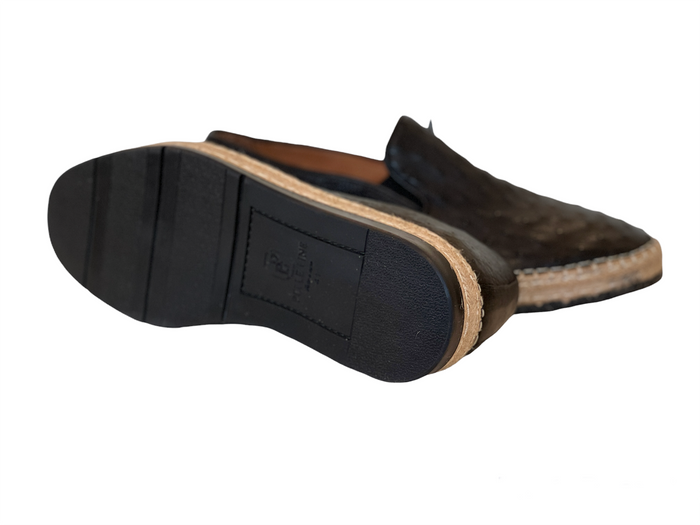 P01201 San Remo Genuine Ostrich Sport Loafer- Black