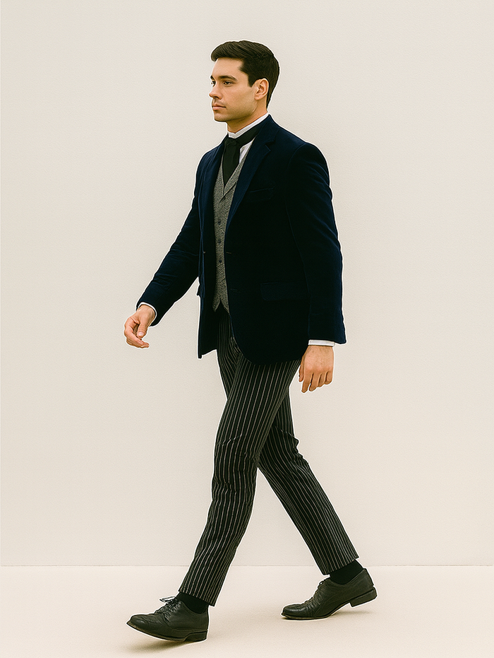 Sapphire Velvet Roderick Smoking Jacket – Luxurious Men's Evening Wear