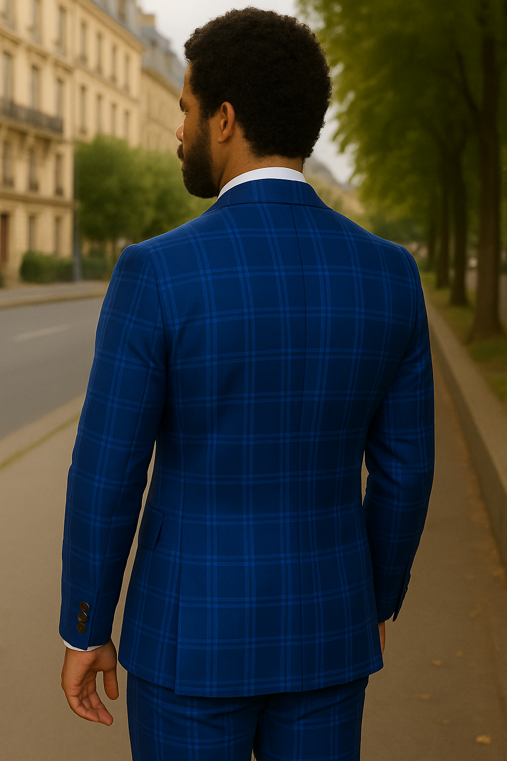 Italian Made Bold Plaid Wool Business Suit